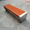Parque de Salida Banco para Exteriores Asiento con Acabado de Acero Inoxidable Asiento de Ocio para Paisajismo de Patio Exterior Banco de Jardín