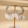 Pendientes de Borla con Forma de C de Concha y Circonita Estilo Lujo Ligero Europeo y Americano, Retro, Elegantes, de Moda, de Nicho, Pendientes de Gama Alta