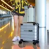 Maleta de Mano de 18 pulgadas para Hombres y Mujeres, Estilo Horizontal, Se Puede Llevar en el Avión, No Necesita Equipaje Documentado, Pequeña, Ligera, con Asa Extensible y Candado de Combinación, Forma Cuadrada, 20