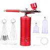 Dispositivo de Injeção de Oxigênio Hidratante de Beleza Elétrico, Aerógrafo para Esmalte, Pistola de Spray para Gradiente de Nail Art, Pistola de Spray para Confeitaria, Caneta de Spray Colorida para Miniaturas
