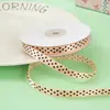 Cinta de Poliéster de Puntos Negros de 1 cm Color Caramelo DIY Accesorios para el Cabello Pinzas para el Cabello Cinta Cinta Decoración para Caja de Pastel de Regalo