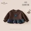 Novedad de Otoño Ropa para Bebés Niños Clase A Ropa Infantil Amigable con la Piel Cómoda Linda Versátil Sudadera Bordada Suave de Cuello Redondo para Bebé Niña