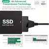 Cabo Adaptador SATA para USB 3.0 para Discos Rígidos/SSDs de 2,5 polegadas, Conversor Adaptador de Disco Rígido SATA III para USB (Preto) para HDD/SSD de 2,5 polegadas, com Interface de Alimentação DC