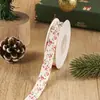 Atacado para comércio exterior: Fita de poliéster-algodão estampada em estilo fresh para acessórios de cabelo DIY, laços, embalagem de caixas de presente e fitas decorativas