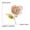 Broche Personalizado de Luxo Leve com Gota de Diamante e Flor em Óleo para Mulheres Broche de Flor Elegante Corsage para Roupas Acessórios Femininos em estoque