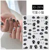 Adesivos Fofos de Gatinho para Unhas Populares Transfronteiriços Ins Grafite Preto e Branco Cabeça de Gato de Olhos Grandes Pata de Gato Adesivos de Unha DIY