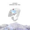 Diseño Original Personalizado Anillo Abierto Irregular para Dedo Índice Moda para Mujer Estilo Frío Ins Textura Francesa Piedra Lunar