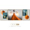 Pintura decorativa de lujo para sala de estar, moderna y minimalista, para sofá, fondo de pared, triple pintura atmosférica abstracta, naranja, personaje naranja, pintura colgante.