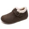 Sapatos femininos estilo Birkenstock retrô de algodão com aumento interno de 3 cm de altura, novo estilo outono/inverno, apresentando forro de pelúcia para aquecimento e conforto, adequados para uso externo