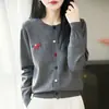 Cárdigan abrigo suéter para mujer, estilo coreano, con botones de poni, primavera 2026, prendas de punto para mujer, cuello redondo, nuevo modelo transfronterizo