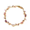 Pulseras de Tulipan Más Vendidas Transfronterizas, Pulseras de Diamantes y Piedras Preciosas Multicolor, Pulseras de Flores, Joyería de Lujo Ligero Fabricantes Venta al por Mayor