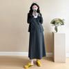 [Um 'an' vestido de maternidade primavera e outono colete saia duas peças coreano solto redutor de idade vestido terno para grávidas primavera