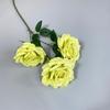 Rosa diamante de tres cabezas estilo europeo flor falsa decoración de auditorio de boda rosa champán rosa pequeña rizada simulación rosa