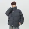 Nueva chaqueta de algodón casual versátil con cuello alto para otoño e invierno para parejas, chaqueta acolchada de marca moderna estilo japonés, holgada, cálida y a prueba de viento