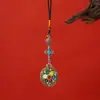 Mantra de seis caracteres, ocho símbolos auspiciosos, doce signos del zodíaco, nueve palacios, ocho trigramas, nuevo llavero giratorio para coche estilo Tíbet en stock