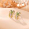Yilu Silver S925 Prata Esterlina Banhado A Ouro Hetian Jade Jasper Sul Vermelho Retro Luz Luxo Zircão Ovo Brincos Elegantes