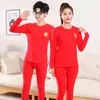Conjunto Íntimo Ano Zodiacal Infantil, Suéteres de Algodão para Adolescentes, Roupas de Algodão Puro Vermelho de Outono e Calças Compridas para Meninos, Meninas e Crianças Mais Velhas