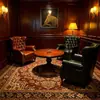 Sofá de Bar de Charutos, Sofá de Bar de Uísque Americano, Conjunto de Mesa e Cadeiras de Café Estilo Velho Oeste Retrô, Cadeira Individual de Tigre