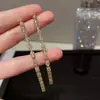 Pendientes de Borla Geométricos Florales Incrustados de Diamantes Transfronterizos Europeos y Americanos, Pendientes de Lujo Ligero y Gama Alta, Pendientes Personalizados de Moda y Exquisitos para Mujer