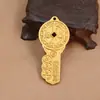 Pingente Chave de Baú de Latão Sólido, Placa de Cobre para Abrir o Portal da Riqueza, Lembrança de Templo, Suporta Fabricação de Molde Personalizado