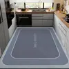 Tapete de Piso de Cozinha Grande Área Cobertura Total Tapete para Pés Moderno Simples Absorvente de Água Antiderrapante Resistente à Sujeira Fácil de Limpar Tapete de Piso de Terra de Diatomáceas