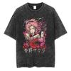 Camiseta Urbana para Hombre con Diseño de Anime Japonés Naruto, Camiseta Lavada Harajuku 2025 para Verano