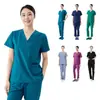 Ropa Nueva de Manga Corta para Lavado de Manos para Hombres y Mujeres, Uniformes Quirúrgicos, Ropa de Lavado de Manos para Quirófano, Ropa de Trabajo Elástica de Secado Rápido para Personal Médico