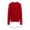 Suéter Feminino de Cashmere com Gola Meia-Alta, Novo Estilo Outono e Inverno, Tricô Quente Canelado de Caimento Justo para Usar em Camadas