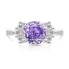 Transmissão ao Vivo Anéis Doces de Corte Rosa Mais Vendidos para Mulheres, Anéis de Diamante de Alto Carbono com Pedras Preciosas Coloridas Super Brilhantes, Dropshipping de Peça Única Tiktok Xiaohongshu