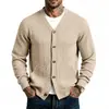 Sudadera Casual Suelta de Punto Vintage con Botones Jacquard de Color Sólido para Hombre Otoño/Invierno Transfronteriza Europea y Americana 2026