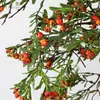 Fruta de Espinheiro-Marítimo Selvagem Artificial Arranjo de Flores Artificiais Decoração Floral Buquê de Plástico Atacado