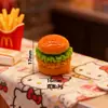 Miniatura Gato de Dibujos Animados Hamburguesa Mini Hamburguesa Tienda de Comida Juguete Llavero Colgante Pasador Goma para el Cabello Accesorios