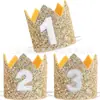 Decoración para Fiesta Infantil Sombreros Digitales, Coronas, Sombreros de Cumpleaños, Primer Cumpleaños del Bebé y Banquete de los 100 Días Adornos para la Cabeza con Purpurina, Accesorios para Fotos