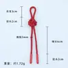 Nó Mandala de Cor Sólida com Ponta de Borracha, Cordão Decorativo com Pingente de Algodão Reciclado 13cm, Pingente de Chaveiro Tecido à Mão