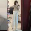 Pantalones de estilo coreano para embarazadas, verano 2024, ropa exterior, pantalones anchos informales con cordón estilo Chanel, pantalones anchos de verano