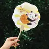 Panda de Frutas Papel de Abanico Caligráfico Creativo Atracción Turística Estilo Antiguo Fotografía Tendencia Nacional Abanico Souvenir Cultural y Creativo