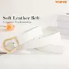 Nuevo Cinturón de Cuero con Hebilla de Aleación para Mujer, Cinturón de PU Versátil, Estilo Europeo y Americano, Adecuado para Vestidos de Verano, Cinturón Accesorio Simple de Alta Gama