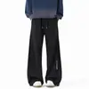 Pantalones impermeables con forro de polar para hombre para otoño e invierno, pantalones de trabajo holgados rectos de moda para exteriores, pantalones casuales gruesos