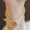 Pulsera de jade Hetian natural para mujer, sentido nicho, ágata, pulsera de durazno, diseño original para novia