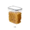 Tarro Hermético de Cocina Plástico de Grado Alimenticio Caja para Conservar Alimentos Contenedor de Almacenamiento para Granos y Cereales Transparente a Prueba de Humedad con Etiqueta