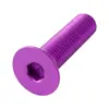 Tornillos de cabeza avellanada hexagonal de aleación de aluminio 7075, tornillos de máquina hexagonales de cabeza plana anodizados en púrpura m3m4m5m6