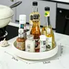 Caja de Almacenamiento de Cosméticos en la Mesa de la Entrada, Portafruitas y Bebidas para Acampar, Bandeja Giratoria Redonda Estilo Crema