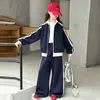 Conjunto de Outono 2026 para Meninas, Nova Moda Esportiva para Meninas Mais Velhas, Conjunto Casual de Duas Peças para Crianças para Primavera e Outono