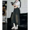 Calça cropped jeans estilo americano para mulheres, novo verão 2026, design vintage lavado com aspecto desgastado, perna larga, comprimento médio