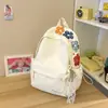 Mochila Bordada Floral Azul Claro Curativa con una Vibración Suave, Fresca, Soleada y Dulce para Salidas