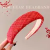 Diadema Roja de Año Nuevo para Mujer de Otoño e Invierno, Pasador de Moda Elegante de Gama Alta, Diadema de Punta Alta, Accesorio para el Cabello