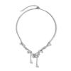 Collar de mariposa con perlas de color degradado de cristal de hielo resistente a la decoloración de acero de titanio de alta calidad para mujer, cadena de clavícula de alta gama, dulce y fresca de verano.