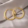Suministro Transfronterizo Más Vendidos Pendientes de Latón Huecos Simples Europeos y Americanos Pendientes de Aro Gruesos y Delgados Pendientes Elegantes en Forma de C con un Toque de Alta Gama para Mujeres