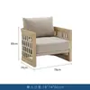Sofá de Madera Maciza para Jardín de Villa de Alta Gama Mesa de Café Sofá Impermeable y Resistente al Sol Muebles de Teca para Patio Exterior Sofá de Hotel