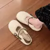Zapatos Mary Jane peludos sin cordones para mujer, nuevo estilo invierno 2026, forro de felpa, cálidos, con cadena de perlas y lazo, zapatos de algodón tipo gorro
